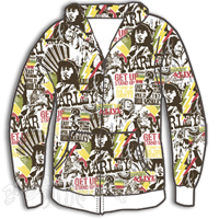 Bob Marley Bolt All-Over White Zip Hoodie - Men's