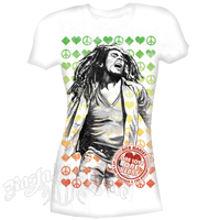 Bob Marley One Love Label White T-Shirt - Women's