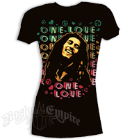 Bob Marley One Love Peace Black T-Shirt - Women's