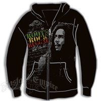 Bob Marley Roots Rock Reggae Zip Black Hoodie - Men's