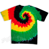 Rasta Spiral Tie Dyed Short Sleeve T-Shirt - Men's SS