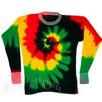 Rasta Spiral Tie Dyed Long Sleeve T-Shirt - Men's LS