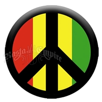 Rasta Peace Sign Button/Pin