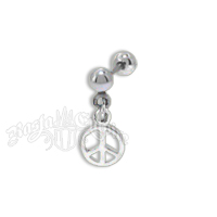 Peace Sign Cartilage Dangle Body Jewelry