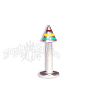 Rasta Steel Spiked Labret Body Jewelry