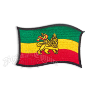 Rasta Wave Flag with Lion of Judah Patch