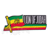 Rasta Lion of Judah Long Flag Patch