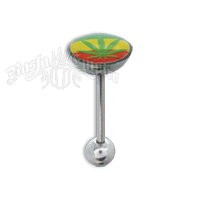 Rasta Leaf Tongue Barbell Body Jewelry