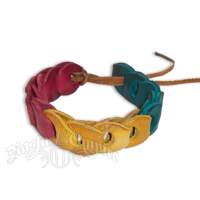 Rasta Circles Leather Bracelet