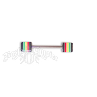 Rasta Square Barbell Body Jewelry