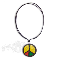 Rasta Large Peace Sign Necklace