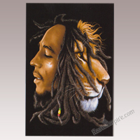 Bob Marley & Lion Profile Tapestry