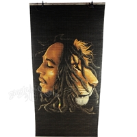 Bob Marley & Lion Profiles Bamboo Window Shade