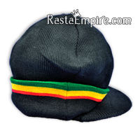 Rasta Radar Visor Cap - Black/Rasta Cuff