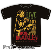Bob Marley Roxy Theatre Concert Black T-Shirt - Men's