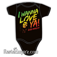Bob Marley I Wanna Love Ya! Creeper - Black