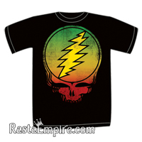 Grateful Dead Steal Your Face Rasta Black T-Shirt - Men's
