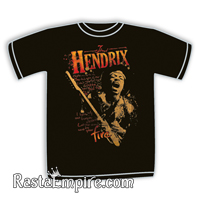 Jimi Hendrix Fire Black T-Shirt - Men's