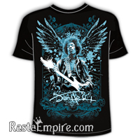 Jimi Hendrix Wings Charcoal T-Shirt - Men's