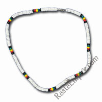 Rasta Coco Beads and Shell Anklet