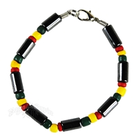 Hematite Rasta with Coco Beads Bracelet