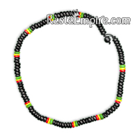 Rasta 8MM Coco Beads Choker