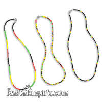Rasta Seed Bead Necklace - Assorted rasta designs