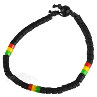 Rasta, Coco, Heishi and Resin Beads Bracelet