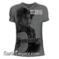 Bob Marley V-Neck National Arena Concert Charcoal T-Shirt - Men's