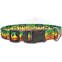 Peace, Love & Rasta Dog Collar