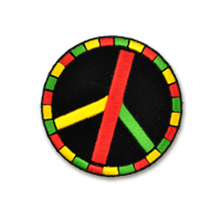 Rasta Peace Sign Checkered Patch