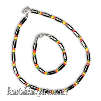 Rasta Hematite Choker and Bracelet - Jewelry Set