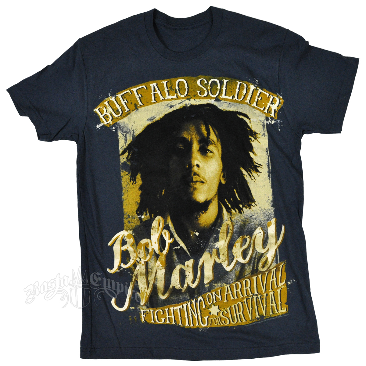Bob Marley Buffalo Soldier Fighting Indigo T-Shirt - Men's