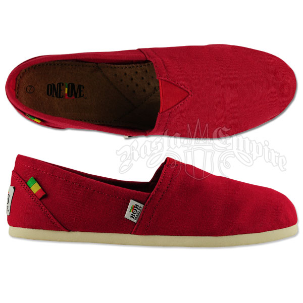 Bob Marley Rita Canvas Red Shoes- Women's