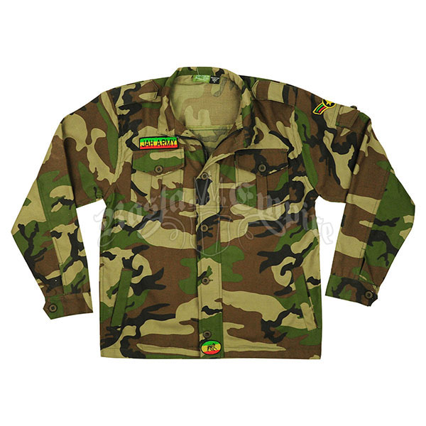 Rasta Camouflage Military Shirt Jacket - Men's @ RastaEmpire.com