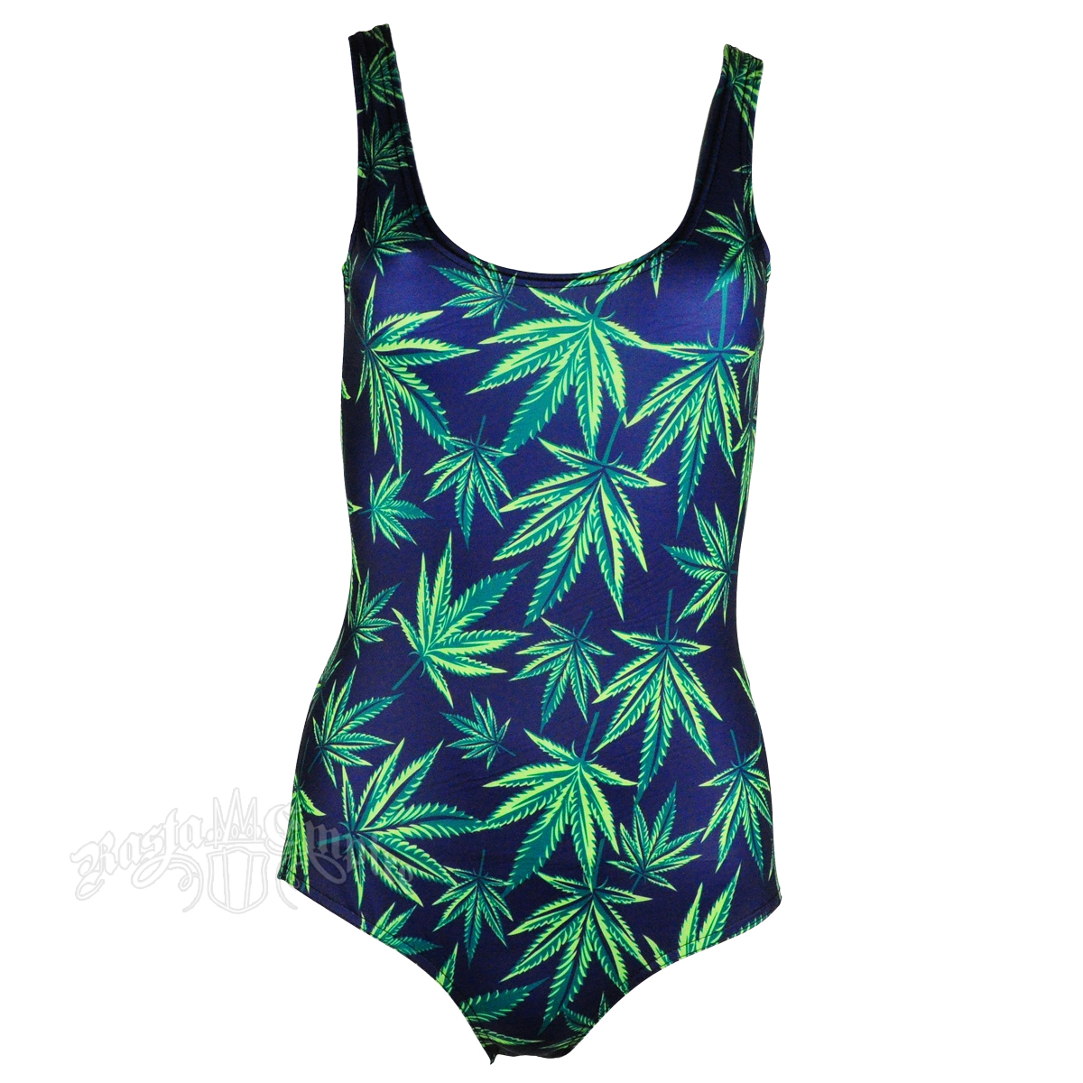 Pot Leaf Body Suit Marijuana One Piece Bathing Suit at