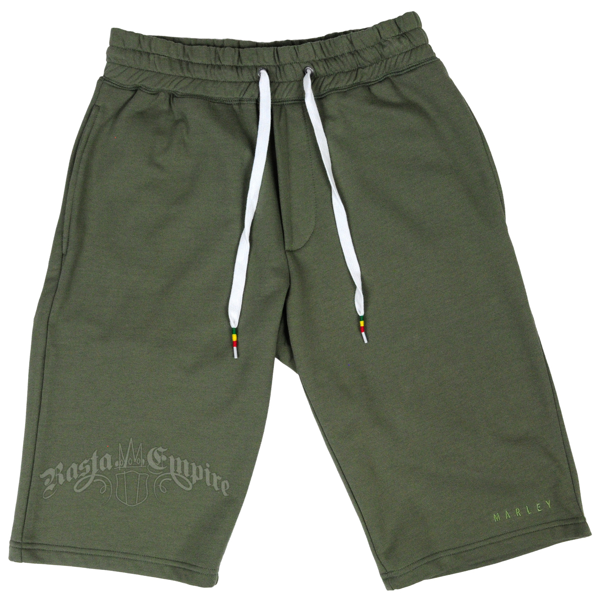 olive green fleece shorts