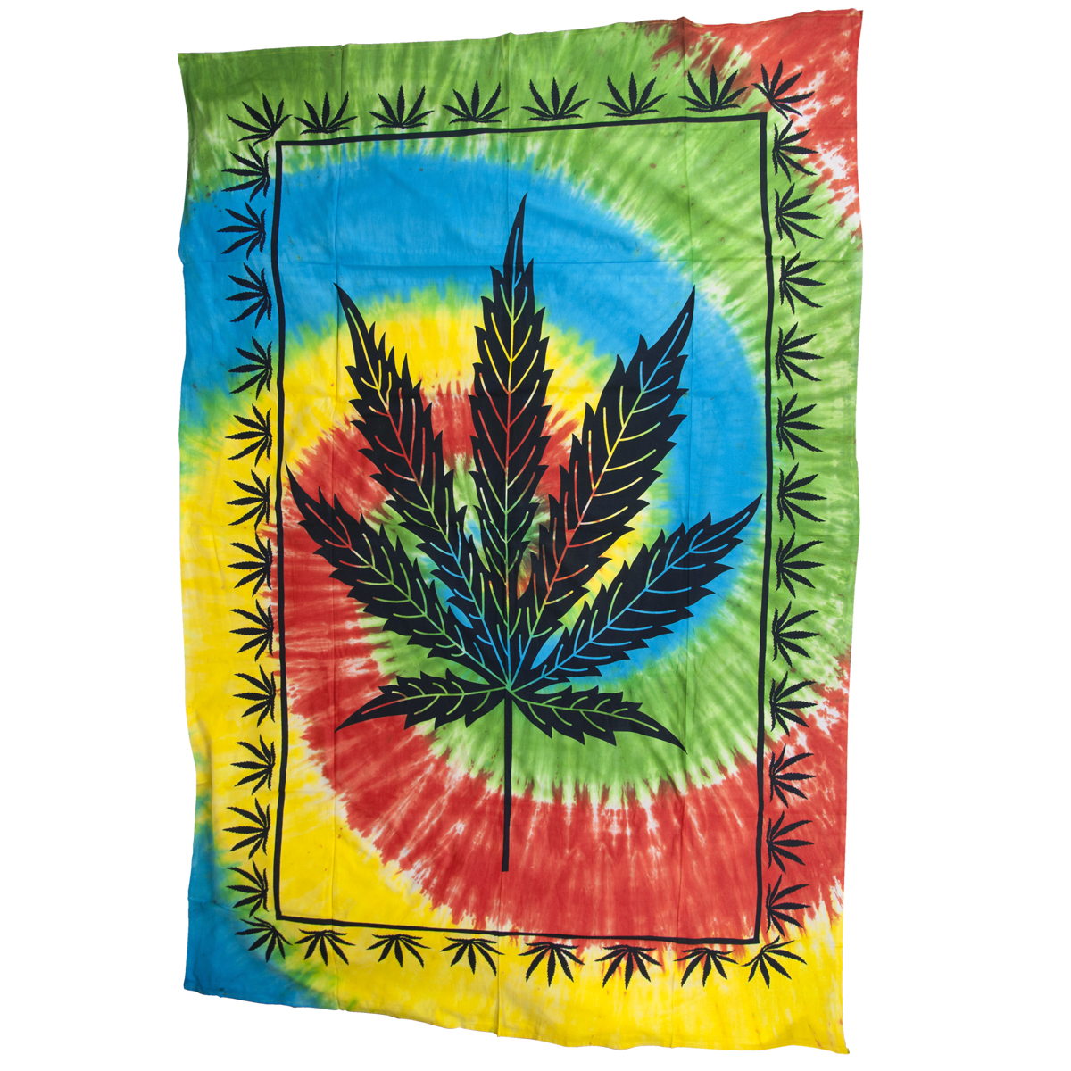 Marijuana Leaf Tie Dye Twin Tapestry