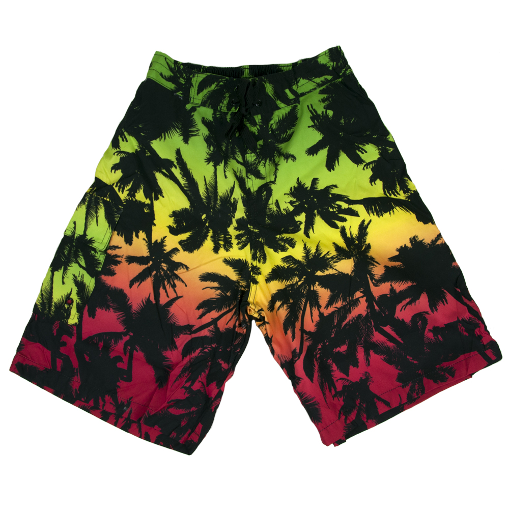 Quick Dry Rasta Palm Trees Swim Shorts Mens