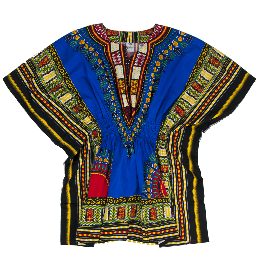 Women's Blue Traditional Elastic Dashiki at