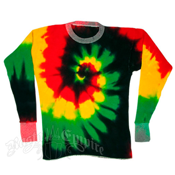 Rasta Spiral Tie Dyed Long Sleeve TShirt