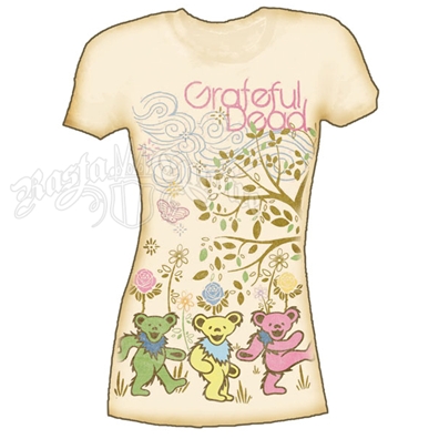 Grateful Dead Trees And Bears Cream T-Shirt - Women's