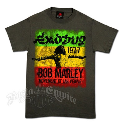Bob Marley Exodus 1977 Movement Charcoal T-Shirt - Men's