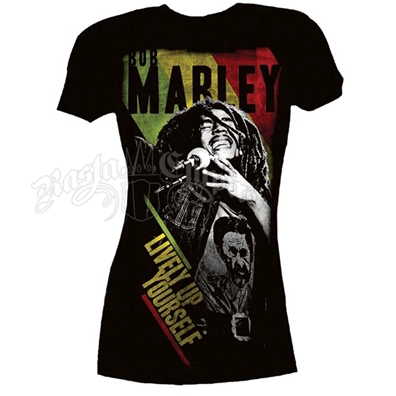 Bob Marley Lively Up Yourself Black T-Shirt - Women's
