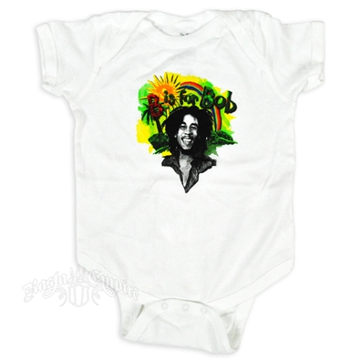 Bob Marley Rainbow 'B' Is For Bob Creeper - White