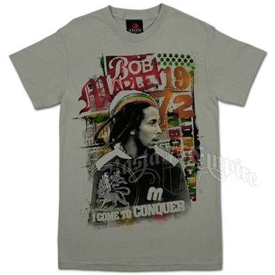 Bob Marley Come to Conquer Silver T-Shirt – Men’s