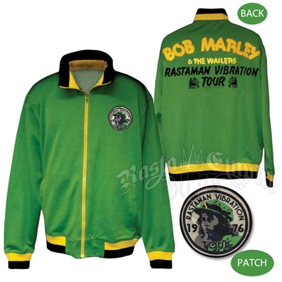 Bob Marley Vintage Rastaman Vibration Green Track Jacket - Men's
