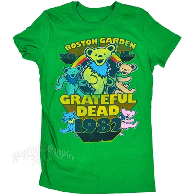 Grateful Dead Boston Garden 1982 Bears Kelly Green T-Shirt - Women's