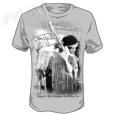 Jimi Hendrix Woodstock Silver T-Shirt – Men’s