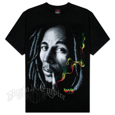 Bob Marley Rasta Smoke Black T-Shirt - Men's